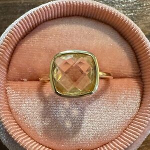 Citrine ring in gold plated sterling silver